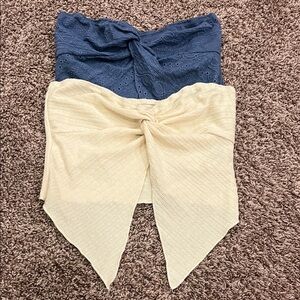 Blue and Yellow Knotted Tops